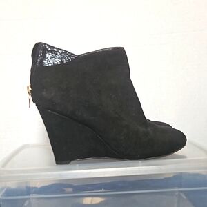 Thalia Sodi Faux Suede Black Booties - Women's Size 7.5
